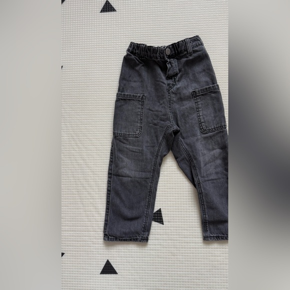 H&M|Baby girl,toddler black straight leg cargo jeans,high waist•••size 3T,boho - Picture 3 of 6
